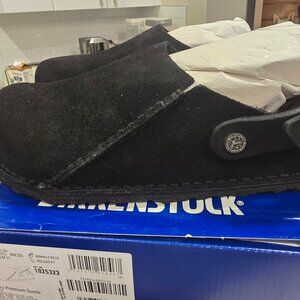 Birkenstock Lutry Premium Suede Suede Leather - Black MENS 10 US EU 43 CLOG NEW